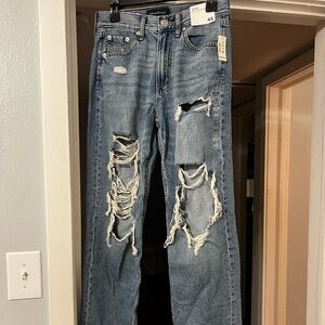 Aeropostale Jeans Womens 4 Short 90s Baggy High Rise Distressed